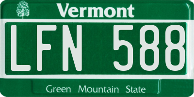 VT license plate LFN588