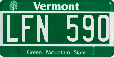 VT license plate LFN590