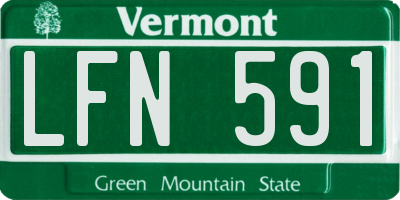 VT license plate LFN591