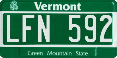 VT license plate LFN592