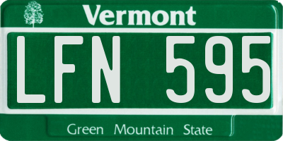 VT license plate LFN595