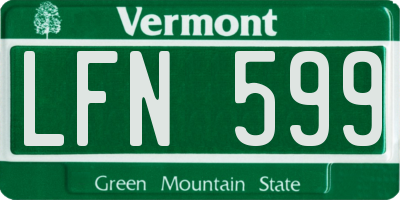 VT license plate LFN599