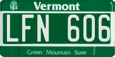 VT license plate LFN606