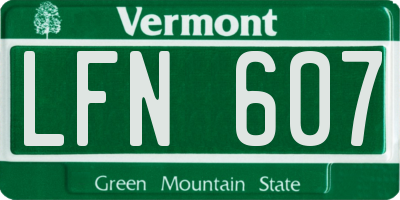 VT license plate LFN607