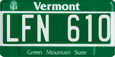 VT license plate LFN610