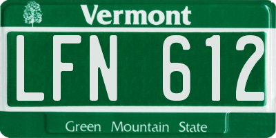 VT license plate LFN612