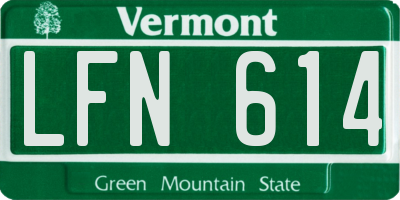 VT license plate LFN614