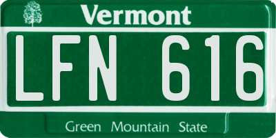 VT license plate LFN616
