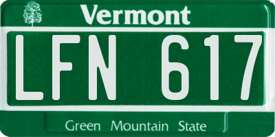 VT license plate LFN617