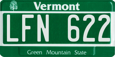 VT license plate LFN622
