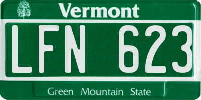 VT license plate LFN623