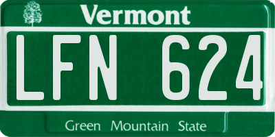 VT license plate LFN624