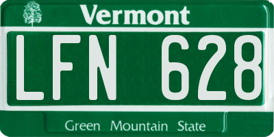 VT license plate LFN628