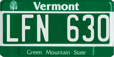 VT license plate LFN630