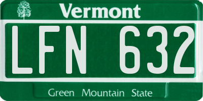 VT license plate LFN632