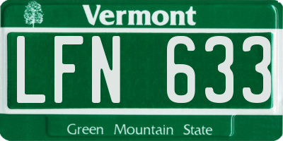 VT license plate LFN633