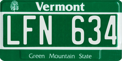 VT license plate LFN634