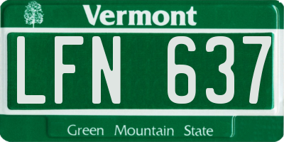 VT license plate LFN637