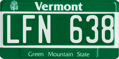 VT license plate LFN638