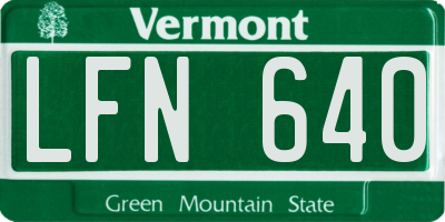 VT license plate LFN640