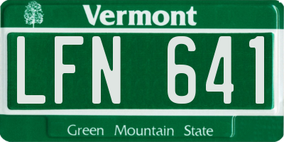 VT license plate LFN641