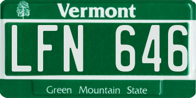VT license plate LFN646