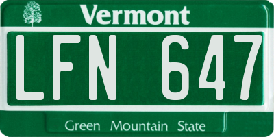 VT license plate LFN647
