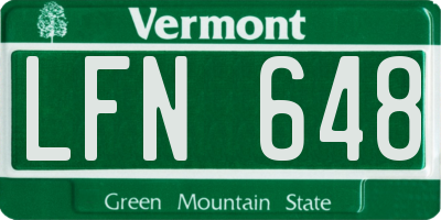 VT license plate LFN648