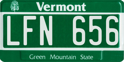 VT license plate LFN656