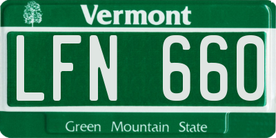VT license plate LFN660