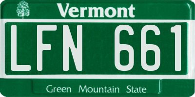 VT license plate LFN661