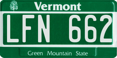 VT license plate LFN662