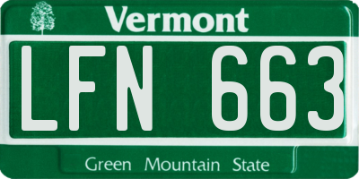 VT license plate LFN663
