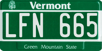 VT license plate LFN665