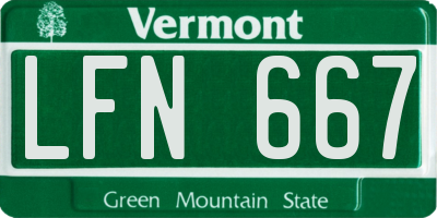 VT license plate LFN667