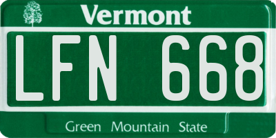 VT license plate LFN668