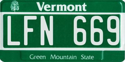 VT license plate LFN669
