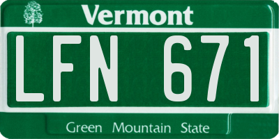 VT license plate LFN671