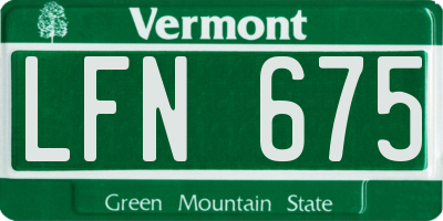 VT license plate LFN675