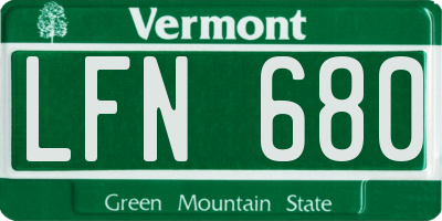 VT license plate LFN680