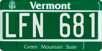 VT license plate LFN681