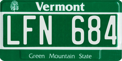 VT license plate LFN684