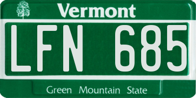 VT license plate LFN685