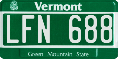 VT license plate LFN688