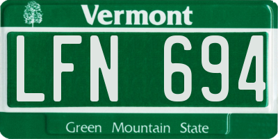 VT license plate LFN694