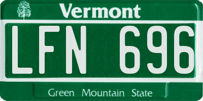 VT license plate LFN696
