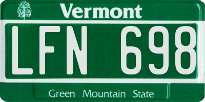 VT license plate LFN698