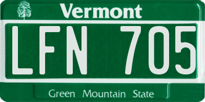 VT license plate LFN705