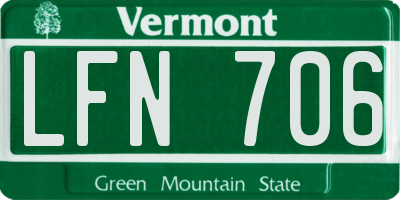VT license plate LFN706