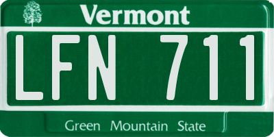 VT license plate LFN711